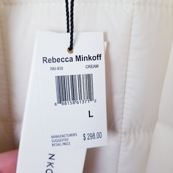 Rebecca Minkoff Cream Quilted Jacket NWT size Large - Picture 4 of 13